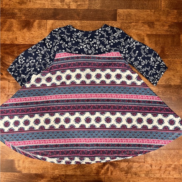 Girls 12-18 month Boho Dress Old Navy Mixed Print Patchwork Fall Colors Dress - Picture 6 of 6
